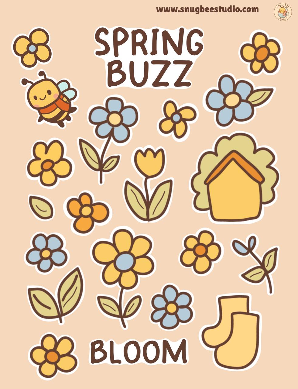 Spring Buzz Printable Sticker Sheet