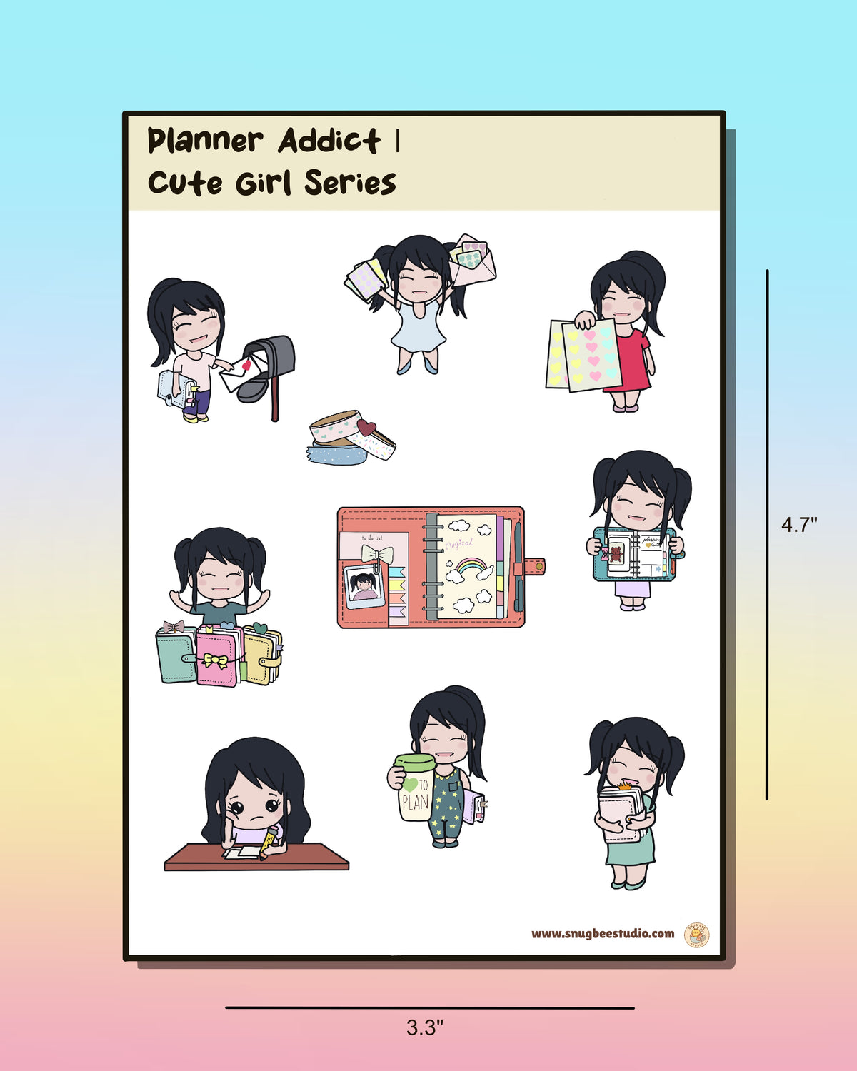 Printable Planner Addict | Cute Girl Series